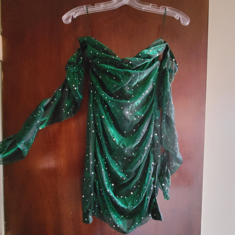 Green mini dress